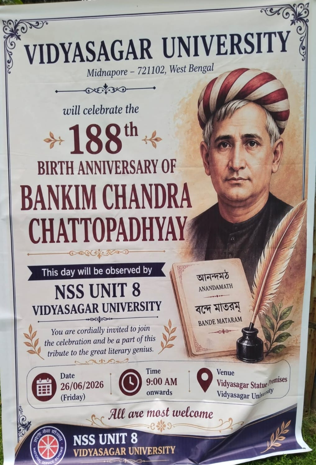 Celebration of Birth Anniversary of Rishi Bankim Chandra Chattopadhyay (2026)